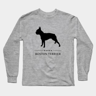 Boston Terrier Black Silhouette Long Sleeve T-Shirt